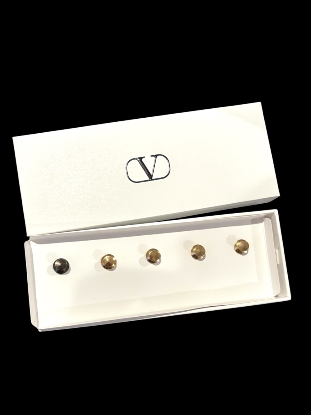 Valentino Cream and Gold Logo Brooch Set - 5 PC - Beauty - Picture 2 of 2